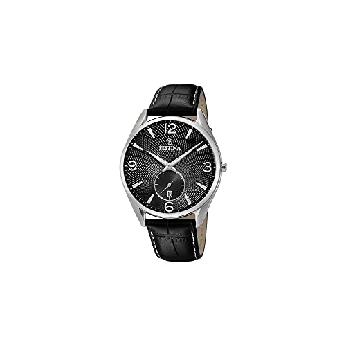 Festina Herren Analog Quarz Uhr mit Leder Armband F6857/A von Festina