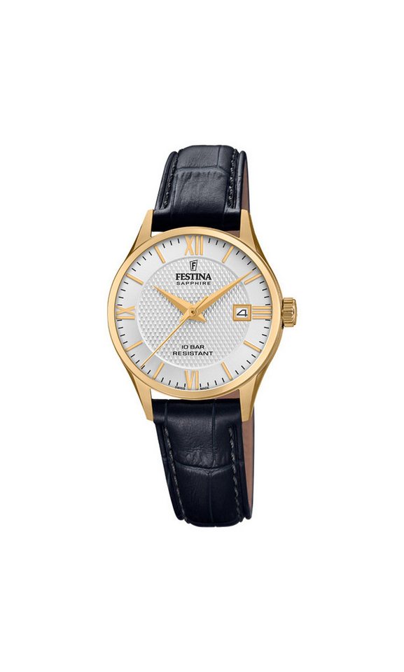 Festina Schweizer Uhr Festina Damen Uhr F20011/1 vergoldet mit Datumsanzeige, (1-tlg) von Festina