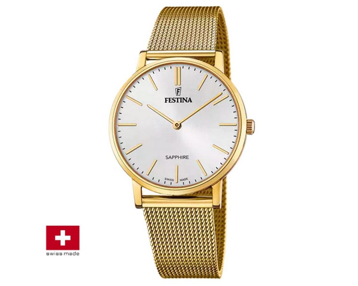 Festina Schweizer Uhr Festina Herrenarmbanduhr F20022/1 Edelstahl, (1-tlg) von Festina