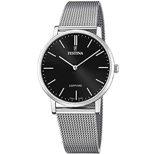 Festina Uhr Für Herren F20014/3 Swiss Made Silber Edelstahl Case SilberEdelstahl Band von Festina