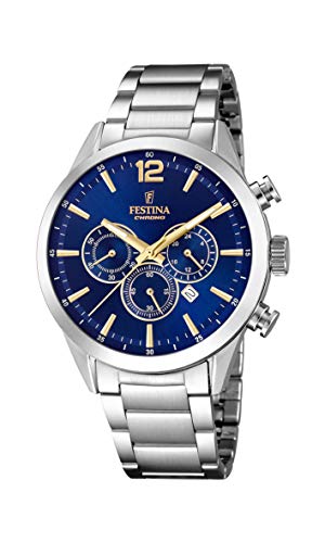 Festina Herren Chronograph Quarz Uhr mit Edelstahl Armband F20343/2 von Festina