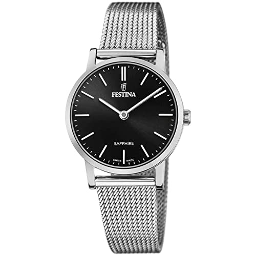 Festina Uhr Für Damen F20015/3 Swiss Made Silber Edelstahl Case SilberEdelstahl Band von Festina