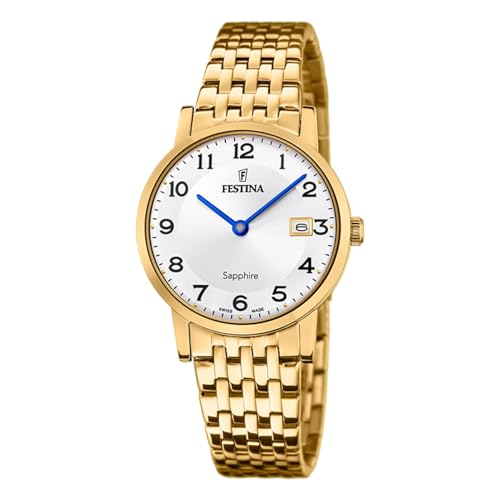 Festina Uhr Für Damen F20021/4 Swiss Made Gold Edelstahl Case GoldEdelstahl Band von Festina