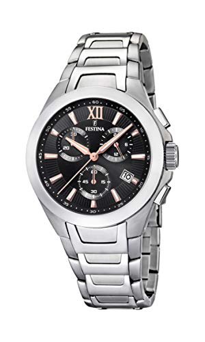 Festina Uhr Für Herren F16678/C Timeless Chronograph Silber Edelstahl Case SilberEdelstahl Band von Festina