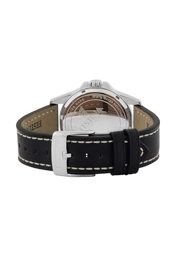 Festina Uhr Für Herren F20025/4 Swiss Made Silber Edelstahl Case SchwarzLeder Band von Festina
