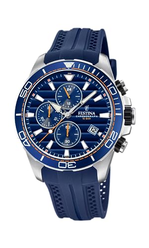 Festina Uhr Für Herren F20370/1 Outlet Silber Edelstahl Case BlauSilikon Band Festina Uhr Für Herren F20370/1 Outlet Silber Edelstahl Case BlauSilikon Band von Festina