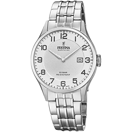 Festina Uhr Für Herren F20005/1 Swiss Made Silber Edelstahl Case SilberEdelstahl Band von Festina