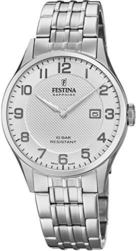 Festina Uhr Für Herren F20005/1 Swiss Made Silber Edelstahl Case SilberEdelstahl Band von Festina