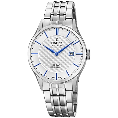 Festina Uhr Für Herren F20005/2 Swiss Made Silber Edelstahl Case SilberEdelstahl Band von Festina