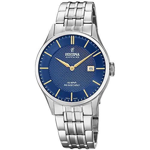 Festina Uhr Für Herren F20005/3 Swiss Made Silber Edelstahl Case SilberEdelstahl Band von Festina