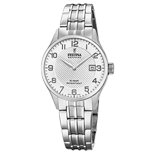 Festina Uhr Für Damen F20006/1 Swiss Made Silber Edelstahl Case SilberEdelstahl Band von Festina