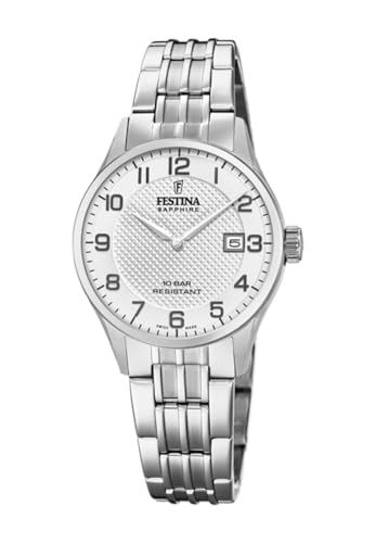 Festina Uhr Für Damen F20006/1 Swiss Made Silber Edelstahl Case SilberEdelstahl Band von Festina