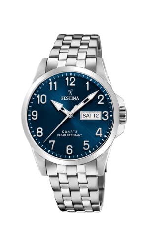 Festina Unisex Erwachsene Analog Quarz Uhr mit Edelstahl Armband F20357/C von Festina