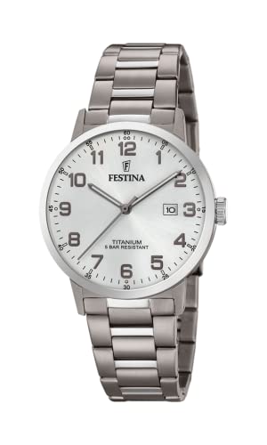 Festina Unisex Erwachsene Analog Quarz Uhr mit Titan Armband F20435/1 von Festina