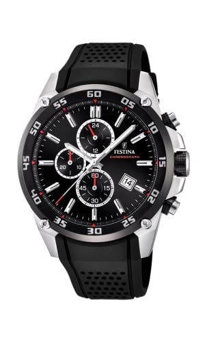 Festina Unisex Erwachsene Chronograph Quarz Uhr mit Kautschuk Armband F20330/5 von Festina