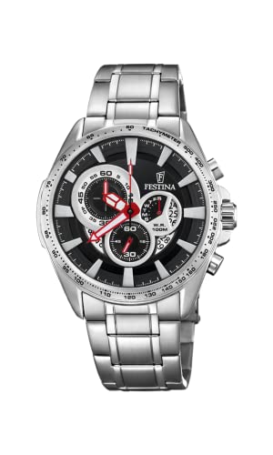 Festina Unisex Erwachsene Chronograph Quarz Uhr mit Edelstahl Armband F6864/5 von Festina