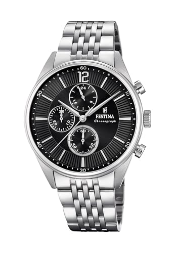 Festina Herren Chronograph Quarz Uhr mit Edelstahl Armband F20285/4 von Festina