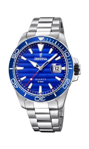 Festina Herren Analog Quarz Uhr mit Edelstahl Armband F20360/1 von Festina