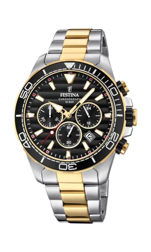 Festina Herren Chronograph Quarz Uhr mit Edelstahl Armband F20363/3 von Festina