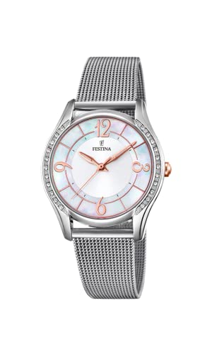 Festina Damen Analog Quarz Smart Watch Armbanduhr mit Edelstahl Armband F20420/1 von Festina