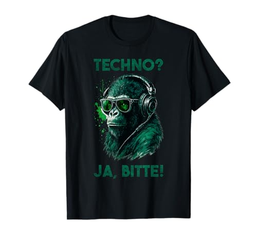 Techno Outfit Herren Cooler Affe Techno Outfit Damen Techno T-Shirt Techno Outfit Herren Cooler Affe Techno Outfit Damen Techno T-Shirt von Festival Outfit Herren Affen DJ Techno Damen
