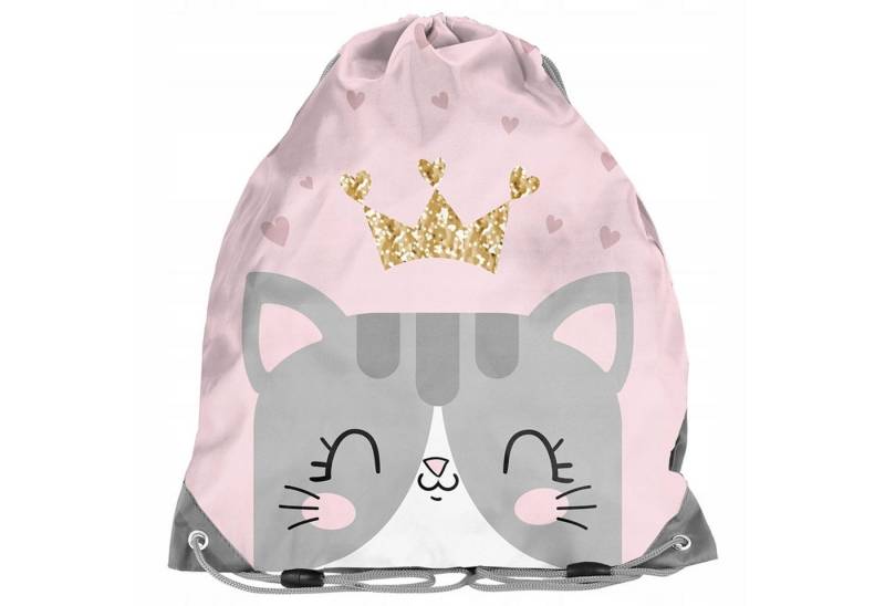 Festivalartikel Gymsack Modischer rosa Turnbeutel mit Kätzchen-Design für Mädchen - PASO von Festivalartikel