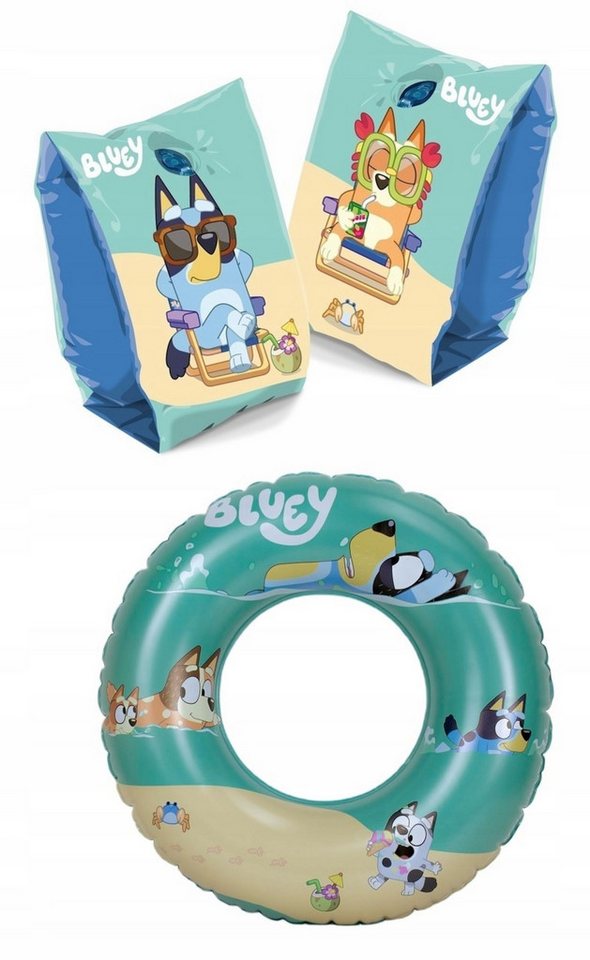 Festivalartikel Schwimmanzug Bluey Schwimmset Kinder – Schwimmflügel & Schwimmring Lizenz (1-St) von Festivalartikel