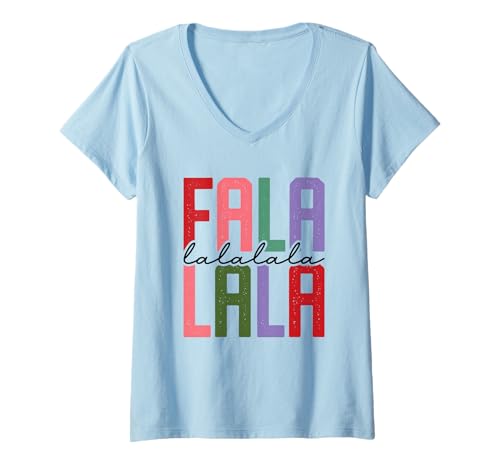 Damen FA La Christmas Spirit Fun T-Shirt mit V-Ausschnitt Damen FA La Christmas Spirit Fun T-Shirt mit V-Ausschnitt von Festive Cheer Holiday Season Vibes