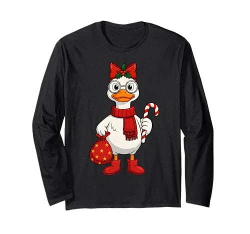Weihnachtsgans-Outfit mit Zuckerstange für Kinder Langarmshirt Weihnachtsgans-Outfit mit Zuckerstange für Kinder Langarmshirt von Festive Goose Christmas Matching Outfits For Kids