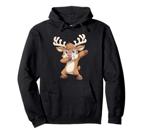 Dabbing Rudolph Rentier mit roter Nase für Kinder, Weihnachtsdesign Pullover Hoodie Dabbing Rudolph Rentier mit roter Nase für Kinder, Weihnachtsdesign Pullover Hoodie von Festive Holiday Apparel for Kids and Adults