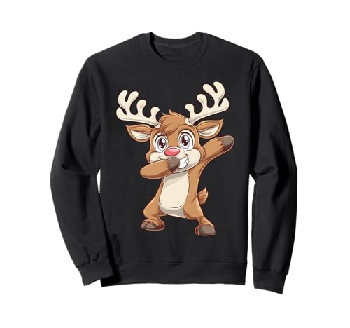 Dabbing Rudolph Rentier mit roter Nase für Kinder, Weihnachtsdesign Sweatshirt Dabbing Rudolph Rentier mit roter Nase für Kinder, Weihnachtsdesign Sweatshirt von Festive Holiday Apparel for Kids and Adults