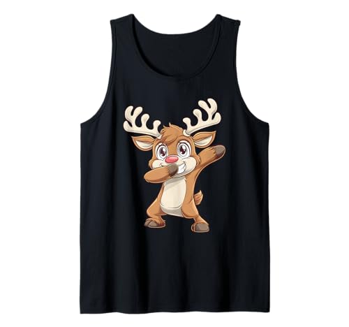 Dabbing Rudolph Rentier mit roter Nase für Kinder, Weihnachtsdesign Tank Top Dabbing Rudolph Rentier mit roter Nase für Kinder, Weihnachtsdesign Tank Top von Festive Holiday Apparel for Kids and Adults
