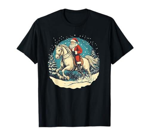 Lustiger Weihnachtsmann und Sein treues Pferd für Erwachsene und Kinder T-Shirt Lustiger Weihnachtsmann und Sein treues Pferd für Erwachsene und Kinder T-Shirt von Festive Horse Outfit