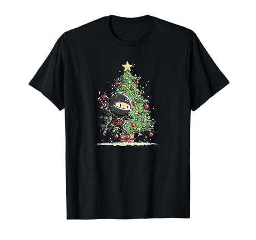 Lustiges Weihnachtsbaum Ninja Kostüm für Jungen und Mädchen T-Shirt Lustiges Weihnachtsbaum Ninja Kostüm für Jungen und Mädchen T-Shirt von Festive Ninja Outfit