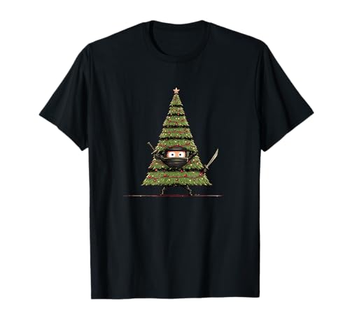Toller Weihnachtsbaum mit Ninja für Jungen und Mädchen T-Shirt Toller Weihnachtsbaum mit Ninja für Jungen und Mädchen T-Shirt von Festive Ninja Outfit