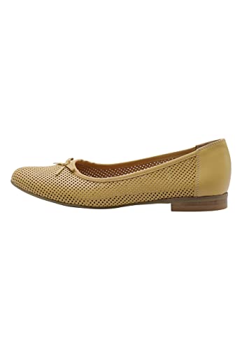 Festland Damen Leder Ballerinas, GELB, 37 EU von Festland