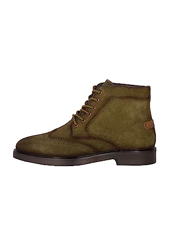 Festland Herren Brogue-Stiefeletten, Oliv, 42 EU von Festland