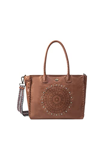 Festland Women's Leder Shopper, Kamel von Festland