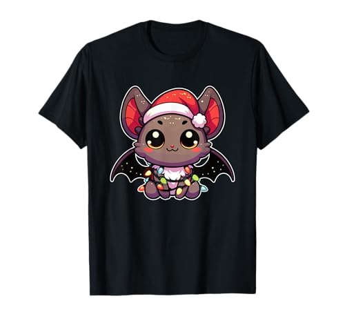 Festliche Lieblingstiere im Weihnachtslook Fledermaus T-Shirt Schwarz Unisex-Kinder/Erwachsene Kurzarm S Festliche Lieblingstiere im Weihnachtslook Fledermaus T-Shirt Schwarz Unisex-Kinder/Erwachsene Kurzarm S von Festliche Lieblingstiere im Weihnachtslook