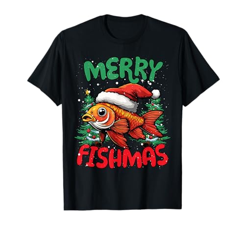 Festliche Tiere Und Haustiere Zu Weihnachten Merry Fishmas Lustiges Fische Weihnachtst-Shirt Unisex-Kinder Unisex-Erwachsene Schwarz S EU 16-17 Festliche Tiere Und Haustiere Zu Weihnachten Merry Fishmas Lustiges Fische Weihnachtst-Shirt Unisex-Kinder Unisex-Erwachsene Schwarz S EU 16-17 von Festliche Tiere Und Haustiere Zu Weihnachten