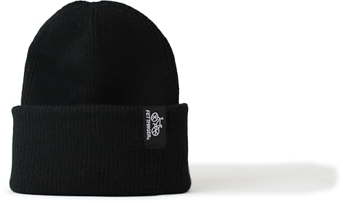 Fettfinger Strickmütze: Fahrrad - Mütze Rennrad MTB E-Bike Downhill Wintermütze Beanie Mütze Damen & Herren Klettern Fahrradfahrer Outdoor Mütze Männer Geschenk (Black) von Fettfinger