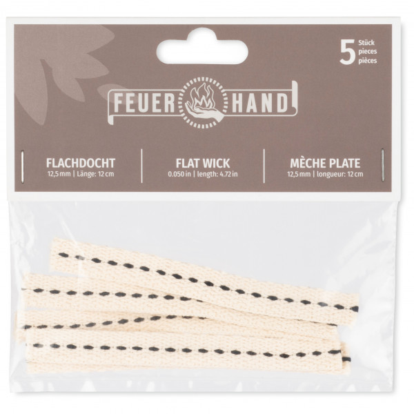 Feuerhand - Flachdocht 12,5 mm x 12 cm (5 Stk) Gr 12,5 x 120 mm von Feuerhand