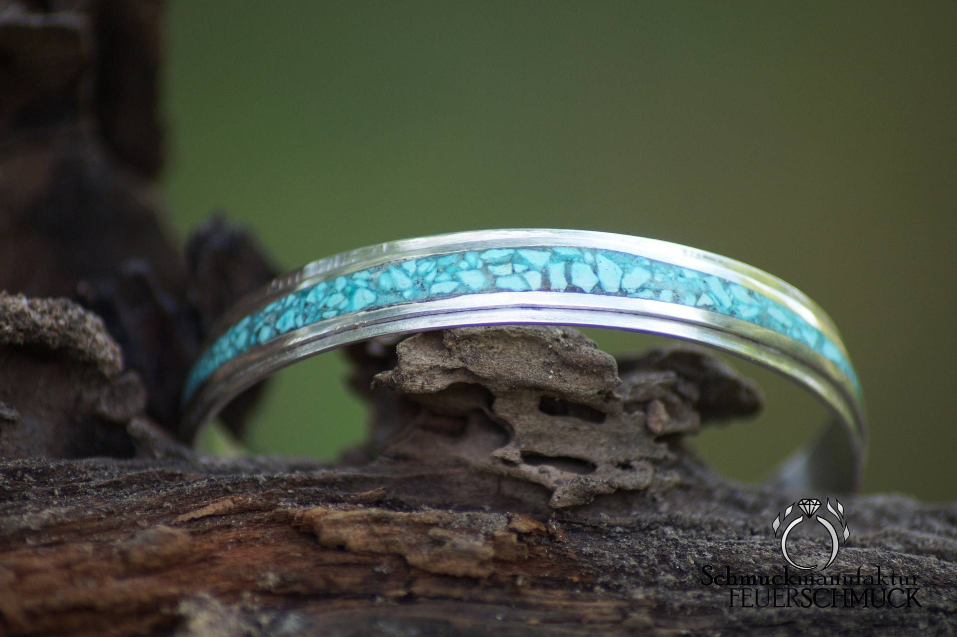 Armreif Aus Silber Und Türkis Armreif Aus Silber Und Türkis von Feuerschmuck