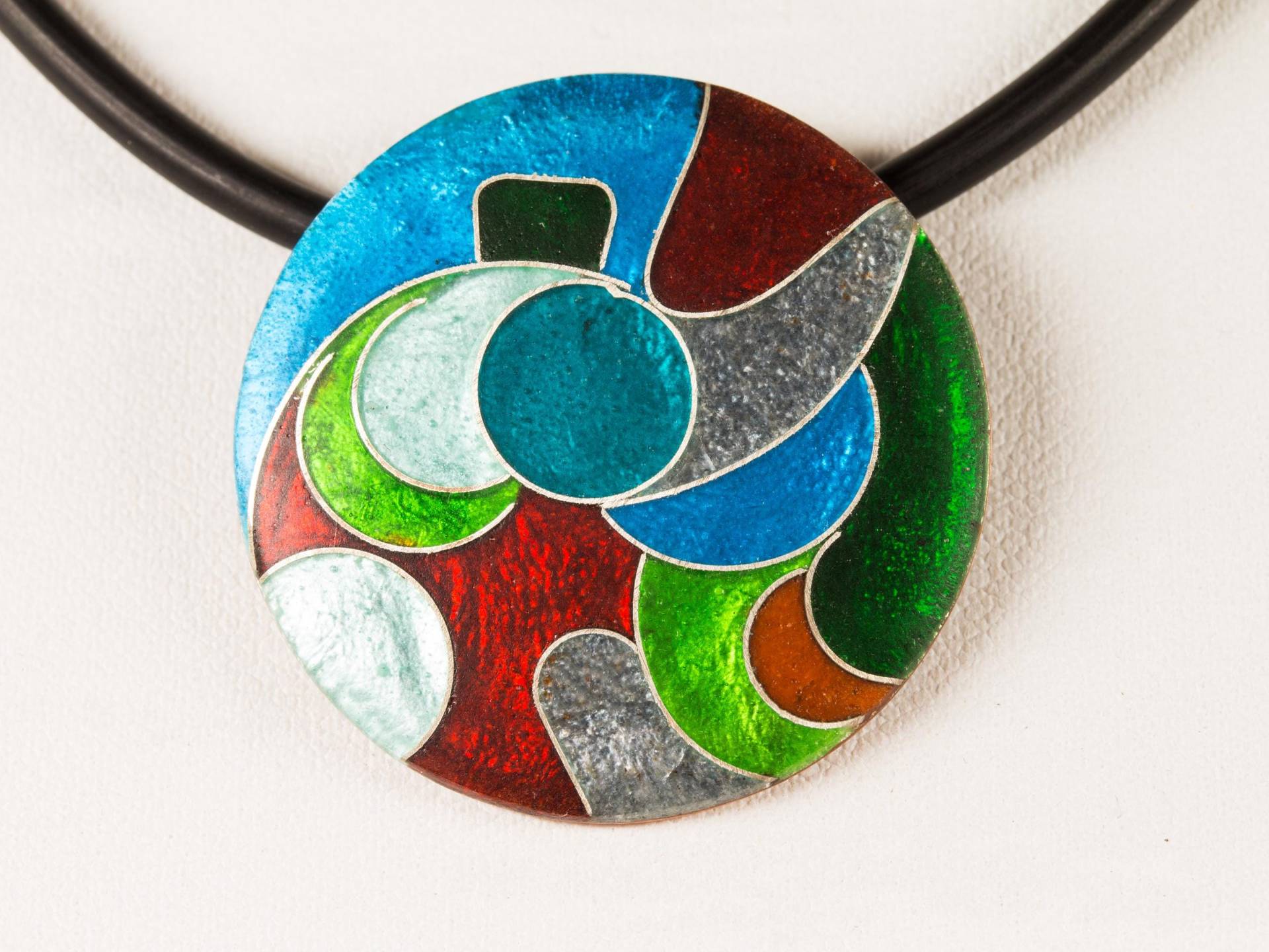 Anhänger Mit Silberdrähten Und Emaille in Bunten Farben Emailleschmuck Handarbeit Hergestellt Unikatschmuck Geburtstagsgeschenk von FeuerschmuckSander