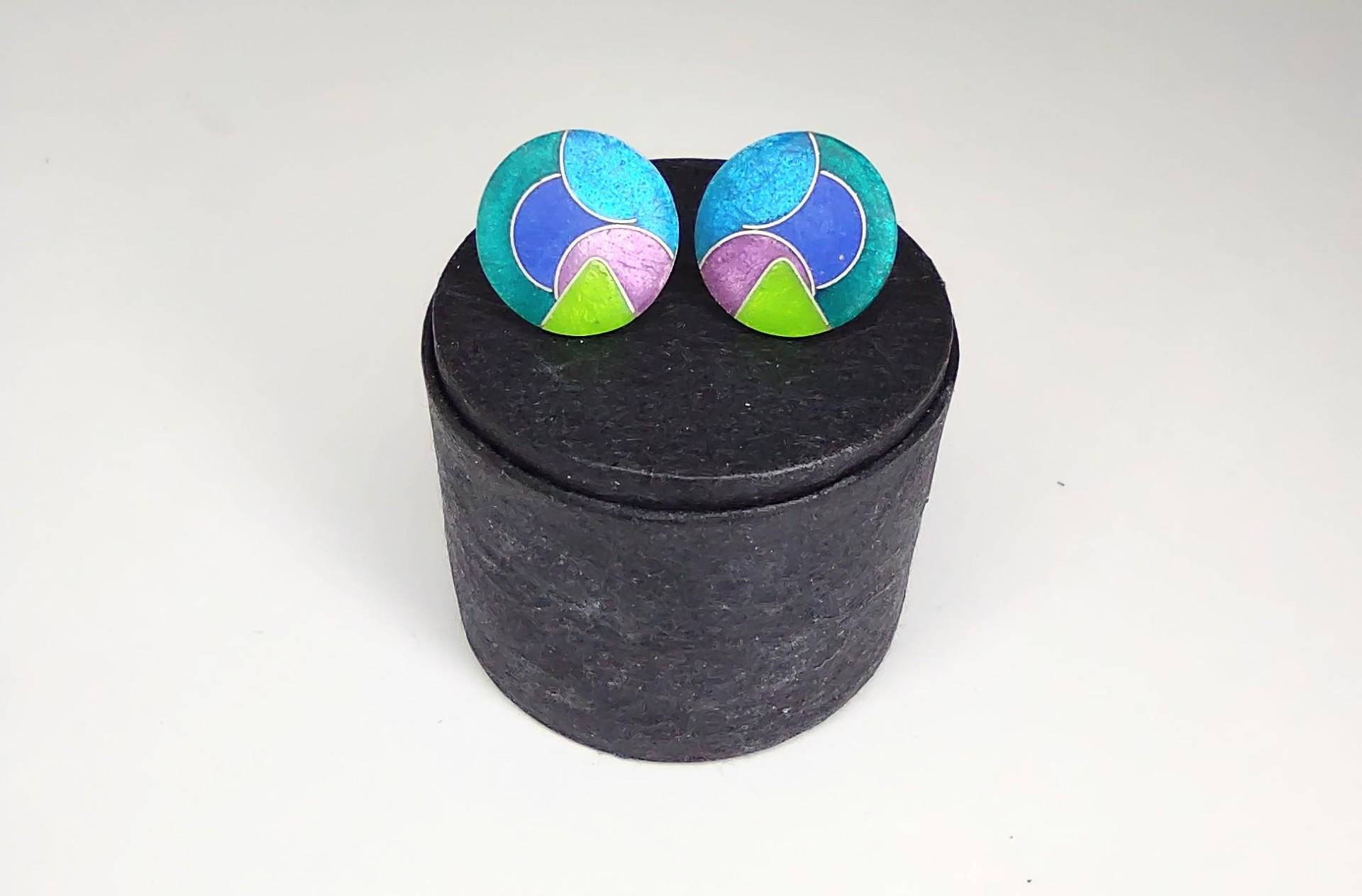 Emaille Ohrstecker Mod. 1 + 2 in Transparenten Farben Ohrschmuck Unikatschmuck Geschenk Für Die Freundin Handarbeit Schmuck Ohrringe von FeuerschmuckSander