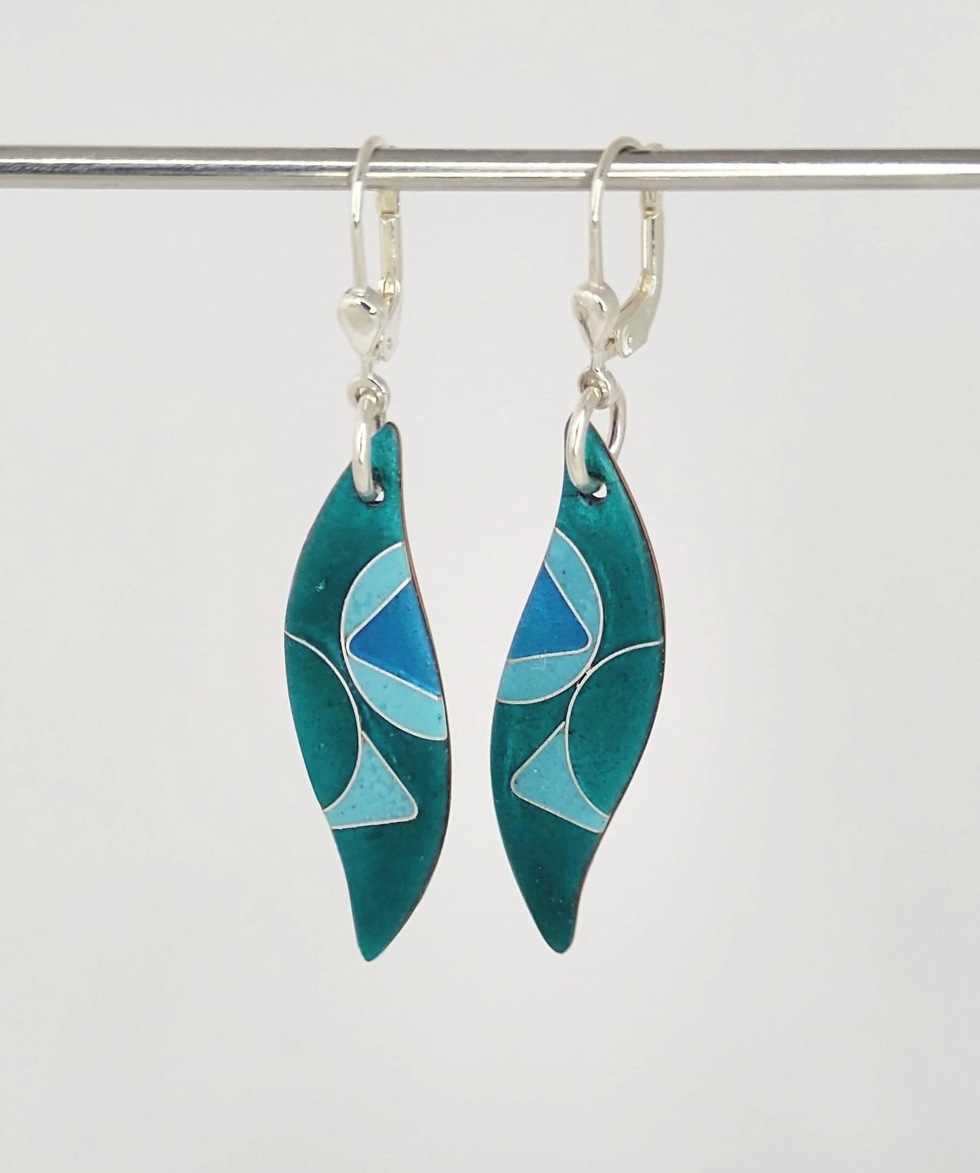 Handgefertigte Emaille-Ohrhänger Türkistöne, Oberfläche Matt, Unikatschmuck, Emailleschmuck, Geschenk Für Die Freundin, Weihnachtsgeschenk von FeuerschmuckSander