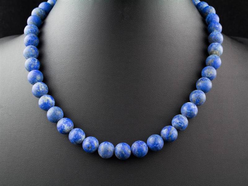 Lapislazuli Kette Mittelblau Matt Magnetverschluss Halskette Steinkette Schmuckstein Geschenk Für Die Freundin Oder Mutter von FeuerschmuckSander