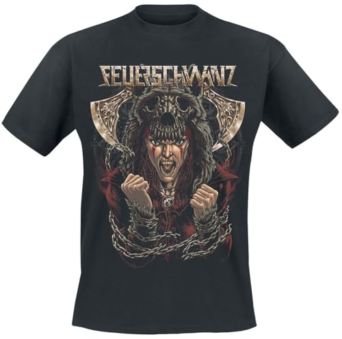 Feuerschwanz Männer T-Shirt schwarz XXL 100% Baumwolle Band-Merch, Bands von Feuerschwanz