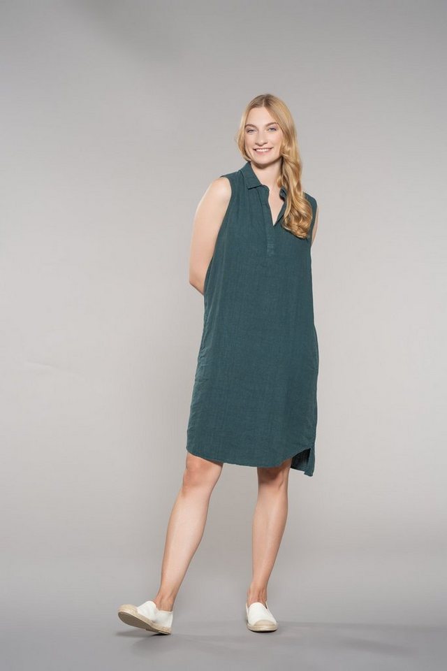 Feuervogl A-Linien-Kleid fv-Ki:ki, Shirt Dress, A-Shape, Sleeveless, Pure Linen von Feuervogl