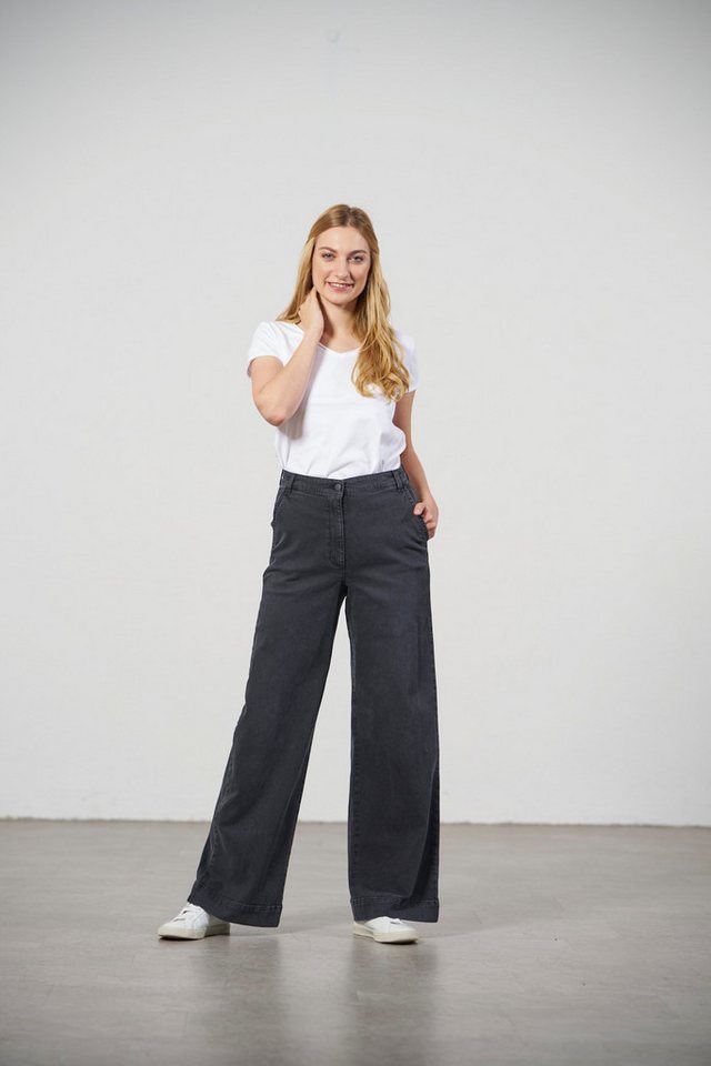 Feuervogl High-waist-Jeans fv-Fr:051, Weites Bein, Hohe Taille, Hyperflex 5-Pocket-Style von Feuervogl